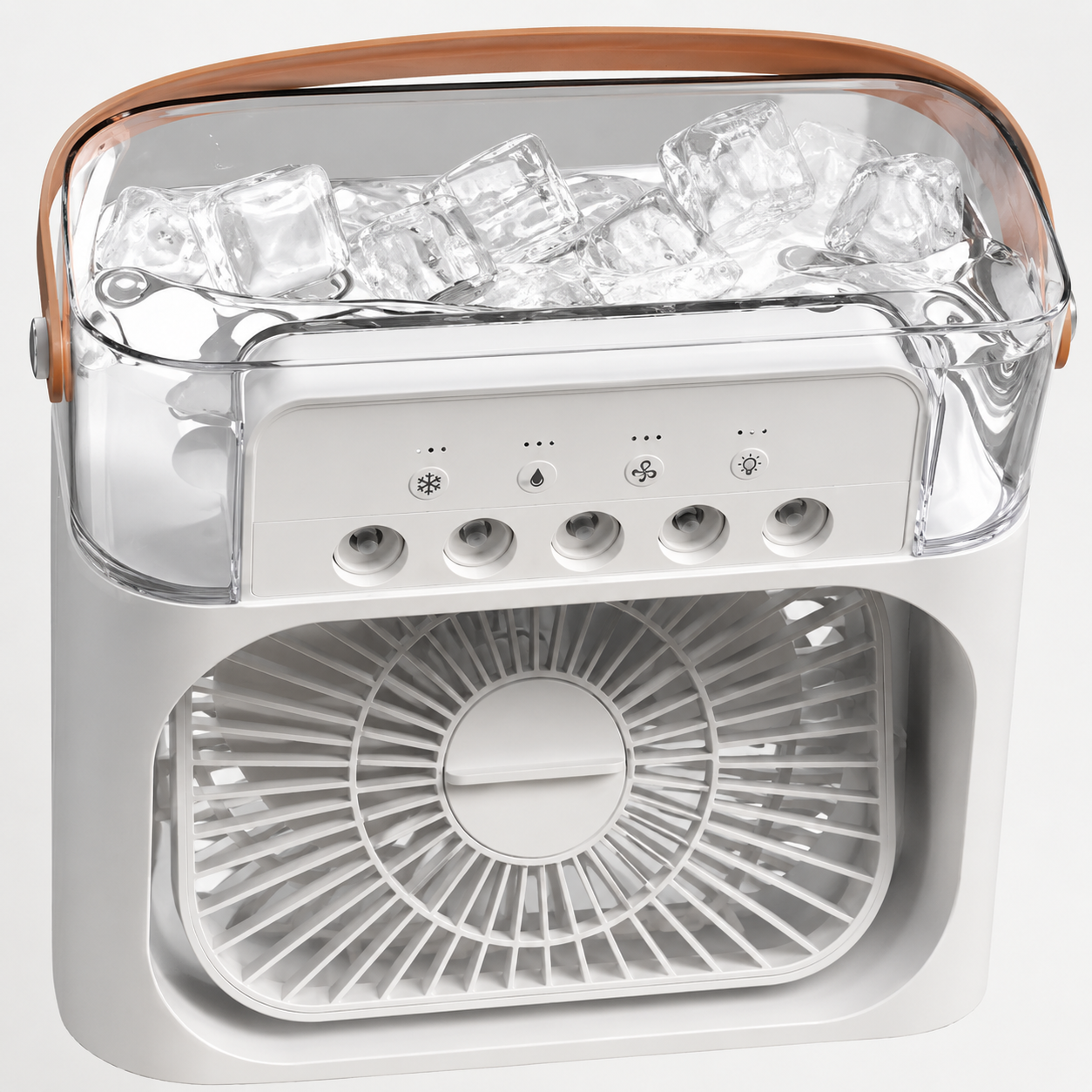 BrisaZen 3 en 1 – Ventilador con hielo, humidificador y luz LED