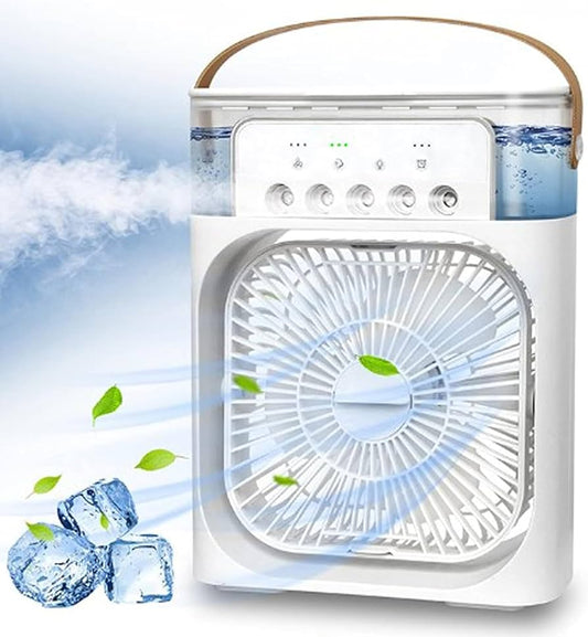 BrisaZen 3 en 1 – Ventilador con hielo, humidificador y luz LED